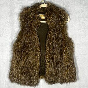 MICHAEL Michael Kors- Brown/Tan Faux Fox Fur Vest -  Large